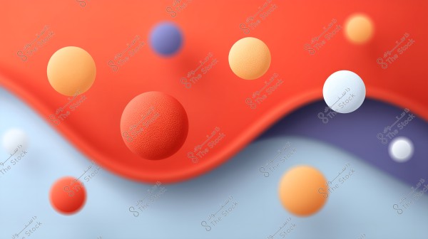 An abstract image featuring a collection of brightly colored spheres in shades like orange, purple, blue, and white, floating in space against a background of interwoven colors in shades of red, purple, and light blue, creating a sense of movement and fluidity.