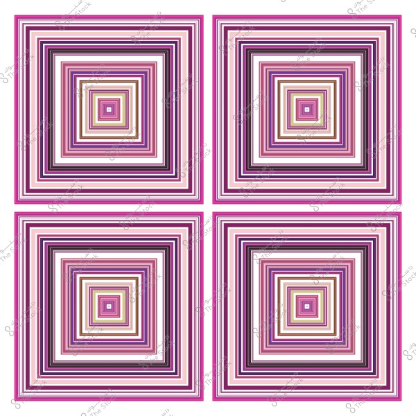 نمط هندسي مكون من أربعة مربعات متداخلة بألوان بدرجات الوردي والبنفسجي.