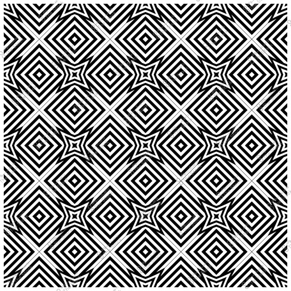 نمط هندسي أبيض وأسود مكون من مربعات وخطوط متقاطعة بشكل متكرر.