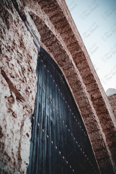 A shot of an ancient archaeological door of one of the historical archaeological buildings in Jeddah, Saudi Arabia, historical monuments in Jeddah, tourism in Saudi Arabia.