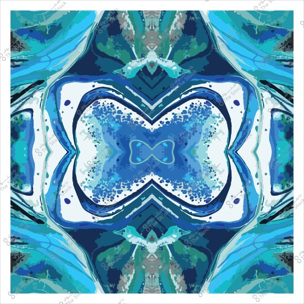 نمط متماثل بألوان زرقاء وخضراء يشبه تأثيرات الرخام والفن التجريدي.