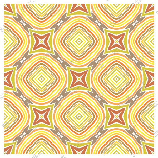 نمط هندسي ملون بأشكال متكررة بألوان صفراء وبرتقالية وبنية.