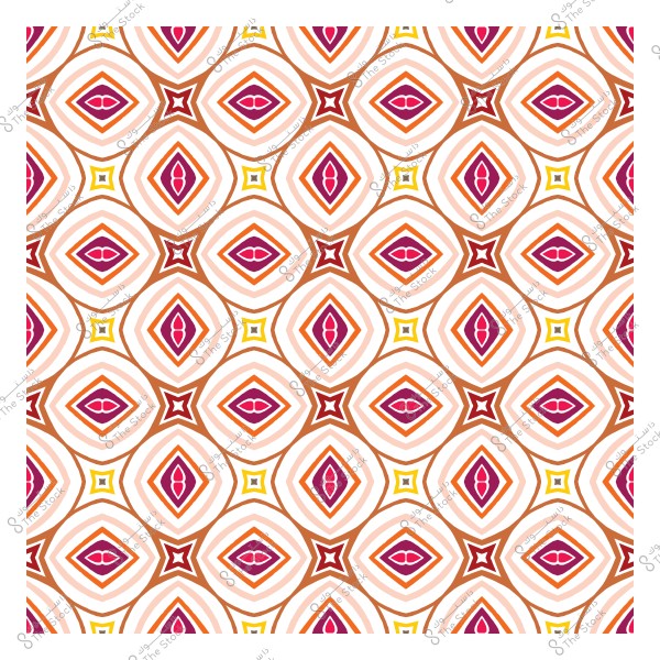 نمط هندسي ملون بأشكال متشابكة ومعقدة في تكرار متناظر.