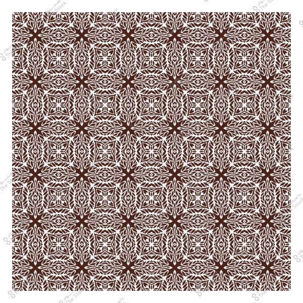 نمط زخرفي بأشكال هندسية متكررة باللون البني والأبيض.