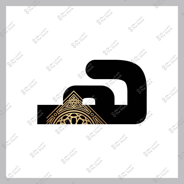 صورة تعرض تصميمًا حديثًا لعنصر زخرفي ذهبي معقد يظهر في أسفل صورة تجريدية تحتوي على شكل حرف "ت" باللون الأسود, يبرز على خلفية بيضاء, ويمتاز بنمطه الهندسي الرائع.

-