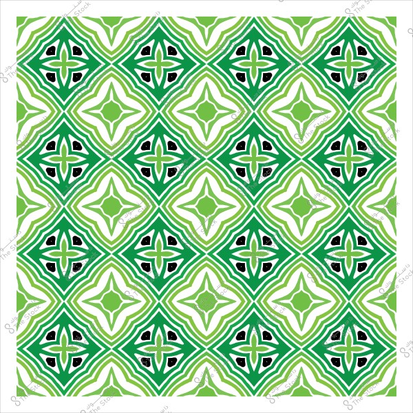 نمط هندسي بزخارف متكررة باللونين الأخضر والأسود.