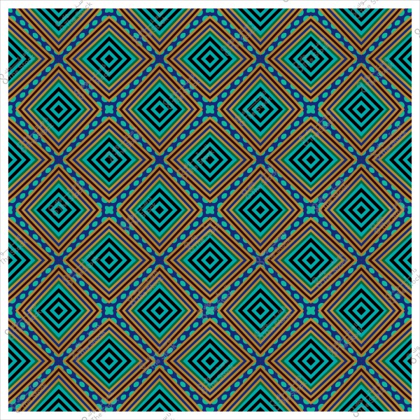 نمط هندسي مكون من مربعات متداخلة بألوان زرقاء وبرتقالية.