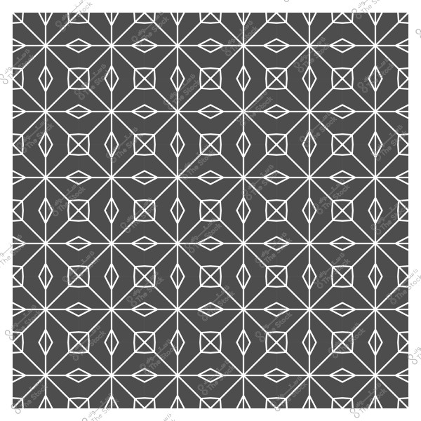 نمط هندسي بخطوط بيضاء على خلفية داكنة, يتكون من أشكال متكررة بأحجام مختلفة.