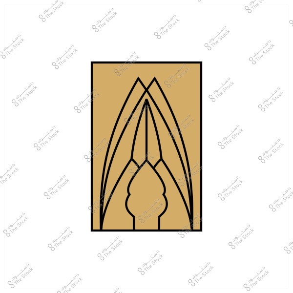 رسمة نمطية بأسلوب إسلامي تتضمن خطوطًا منحنية متداخلة على خلفية بلون بيج.