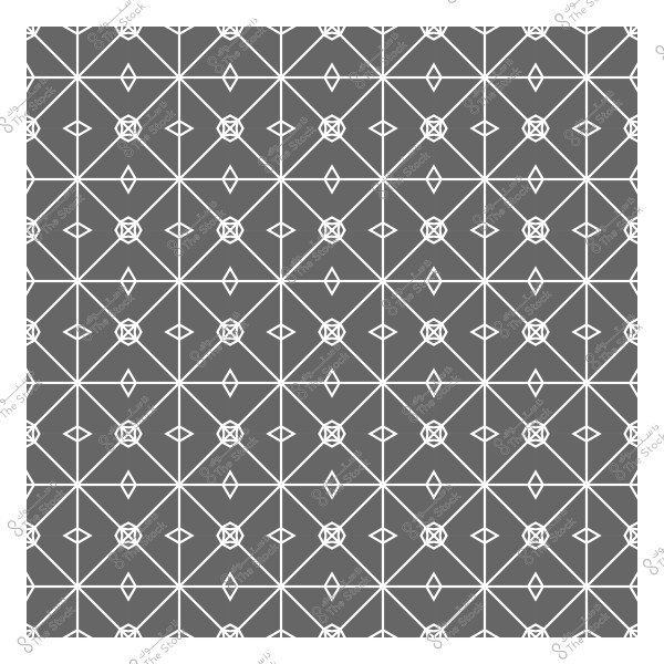 Symmetrical geometric pattern in white on a dark gray background.