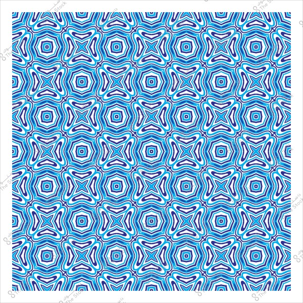 نمط هندسي متكرر بأشكال متداخلة زرقاء وبيضاء.