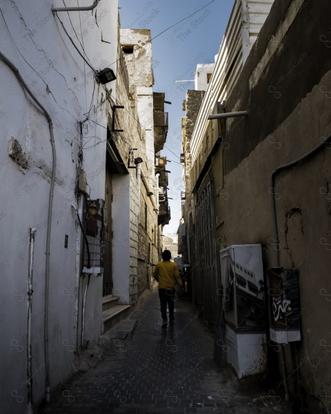 A snapshot of the ancient buildings in the historic country in Jeddah, Saudi Arabia, the streets of the historic country in Jeddah, historical monuments in Jeddah, tourism in Saudi Arabia.