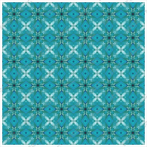 نمط هندسي تقليدي بالألوان المائية باللونين الأزرق والأبيض, يشبه الأشكال الزهرية المتكررة.