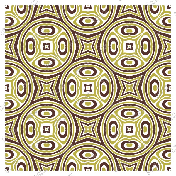 نمط هندسي مجرد بخطوط دائرية ومتداخلة بألوان بني وزيتوني.