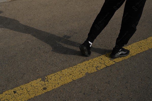 Person walking on the road