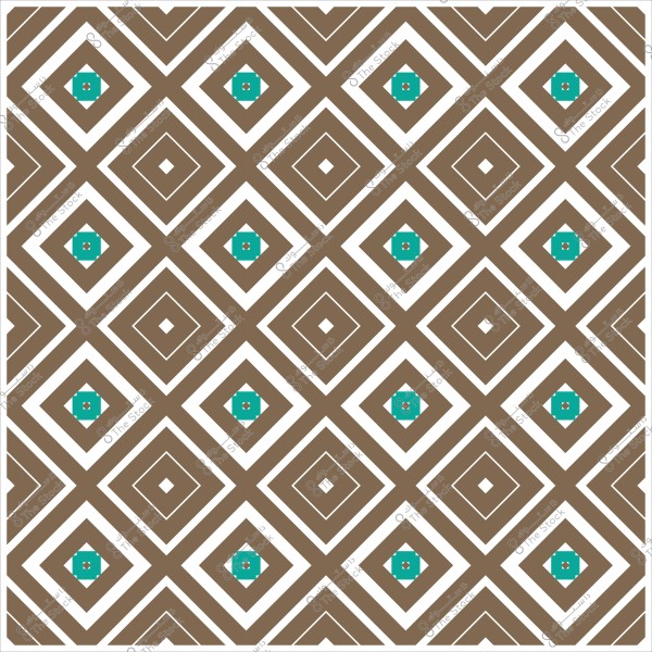 نقش هندسي مكوّن من مربعات متداخلة باللونين البني والأبيض, مع تفاصيل زرقاء في المنتصف.