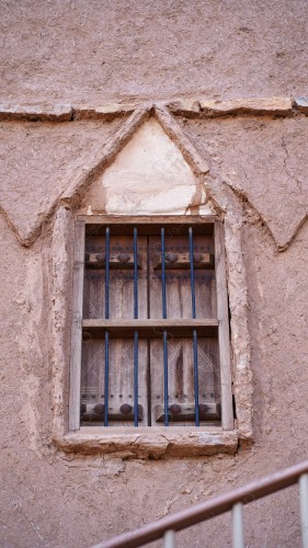 wooden window on mud house in Shaqra, Riyadh, Saudi Arabia