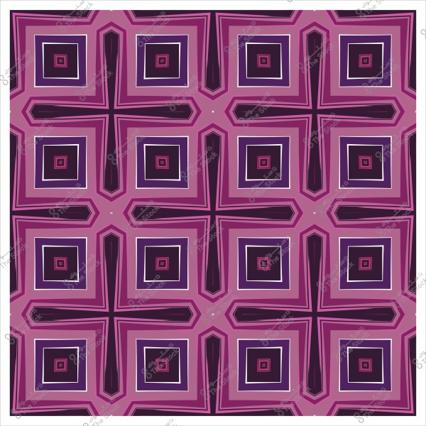 نمط هندسي معقد يتكون من مربعات متداخلة بألوان الوردي والأرجواني مع تفاصيل متقاطعة في التصميم.