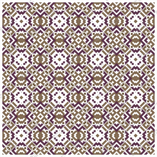 Geometric decorative pattern using brown and purple colors with a white background.