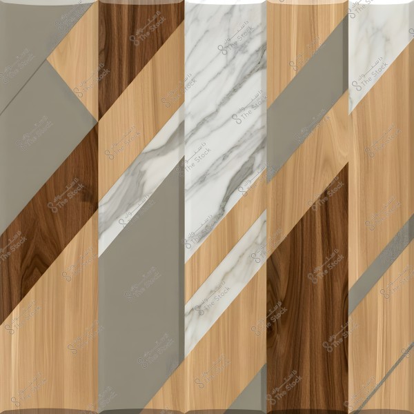 Image of a geometric pattern combining wooden and marble elements in brown and white colors. The design features diagonal lines and a balanced distribution of the different elements.\r\n\r\n###