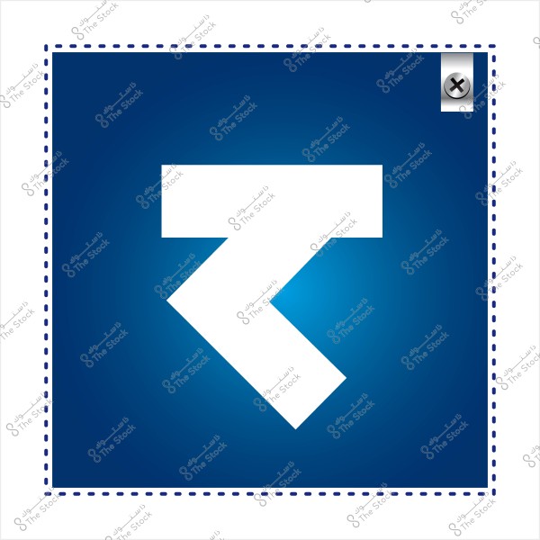 رمز شعار بشكل بياني على خلفية زرقاء.