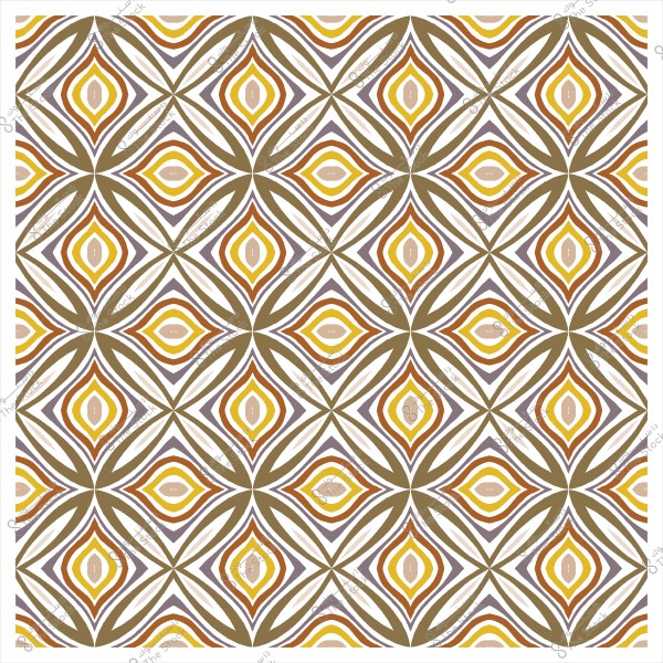 Decorative pattern with repetitive geometric shapes in yellow and brown colors.