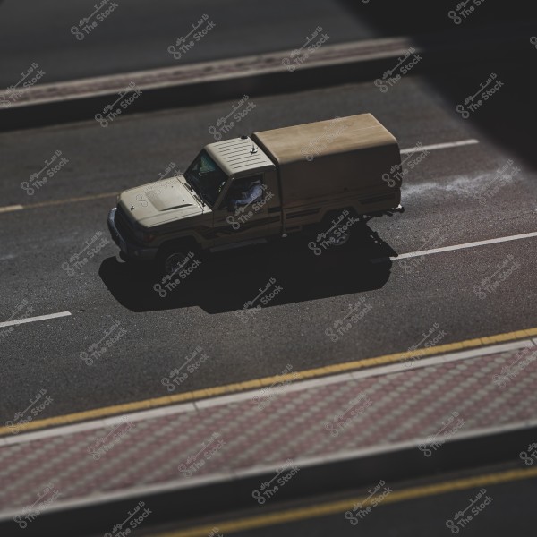 Closeup of a vehicle on the road
