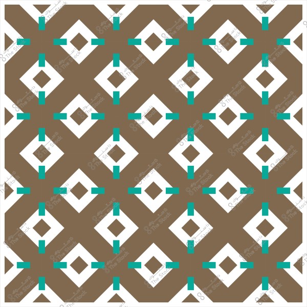 Geometric pattern with brown, white, and blue colors in a repeating design.