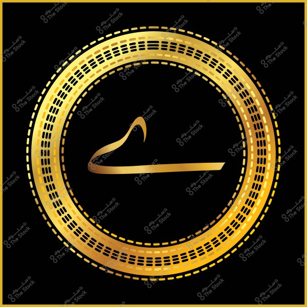 شعار دائري ذهبي يحتوي على كلمة "ط" بالخط العربي التقليدي, محاط بزخارف دائرية ذهبية على خلفية سوداء.

-