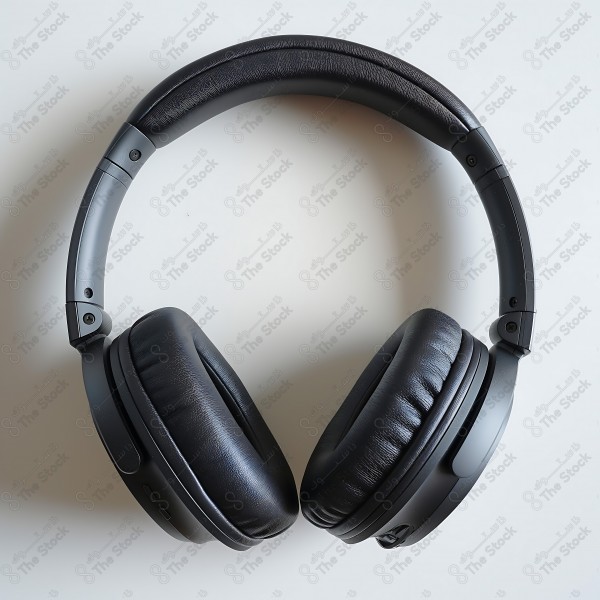 Stylish headphones with comfortable ear cushions on a white surface by AI