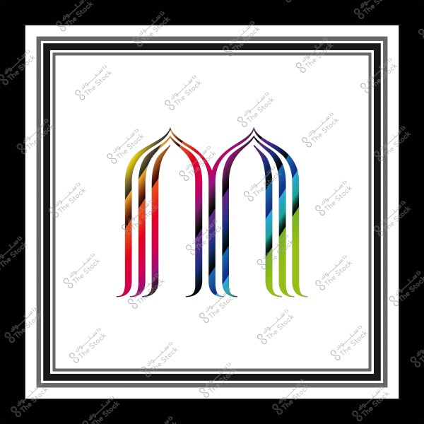 شعار هندسي ملون يشبه القباب بتدرجات لونية متنوعة داخل إطار مزخرف.