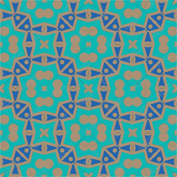 نمط هندسي إسلامي تقليدي بألوان الأزرق الفاتح والبيج.