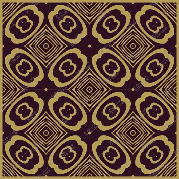 نمط هندسي ذو تصميم متماثل باللونين البني والذهبي.