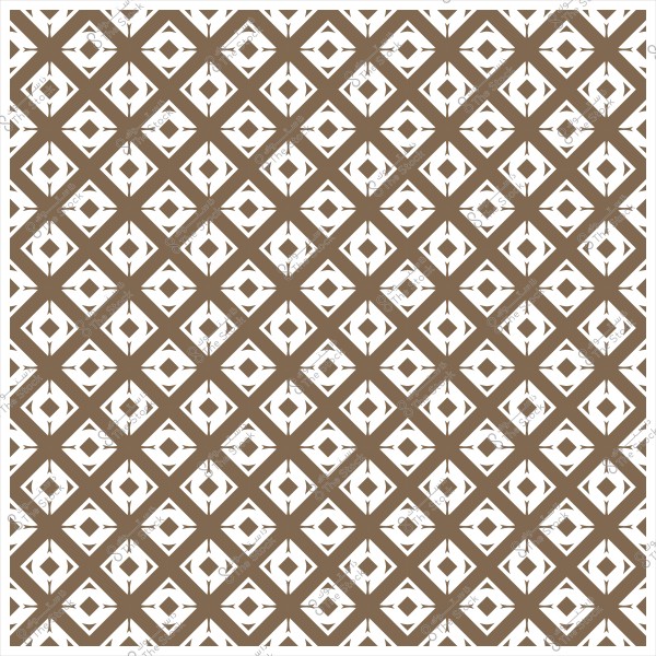 نمط هندسي متكرر بنمط معقد باللون البني والأبيض يشبه الأشكال المثلثية والمربعات المتداخلة.