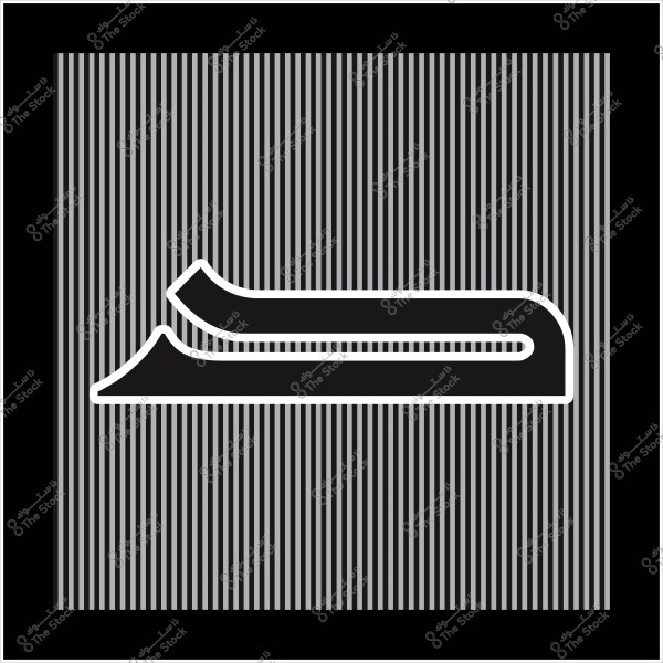 رسمة لخط أبيض مائل فوق خطوط رأسية سوداء وبيضاء في خلفية سوداء.