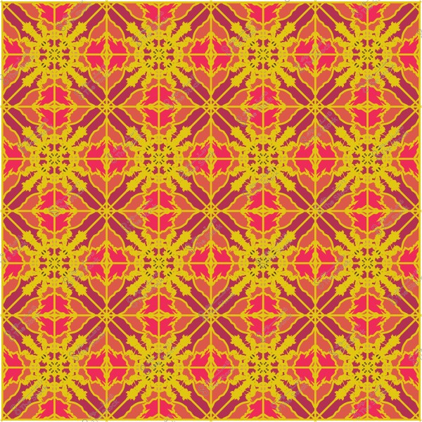 نمط هندسي متكرر بألوان صفراء وزهرية.