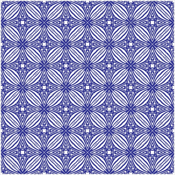 نمط هندسي متكرر بلون أزرق داكن على خلفية بيضاء, يتكون من أشكال نجمية بتصميم متشابك.