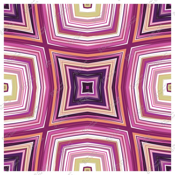 نمط هندسي متكرر بألوان زاهية مثل الوردي والبنفسجي والبيج يشكل أشكالًا مربعة مركزة.