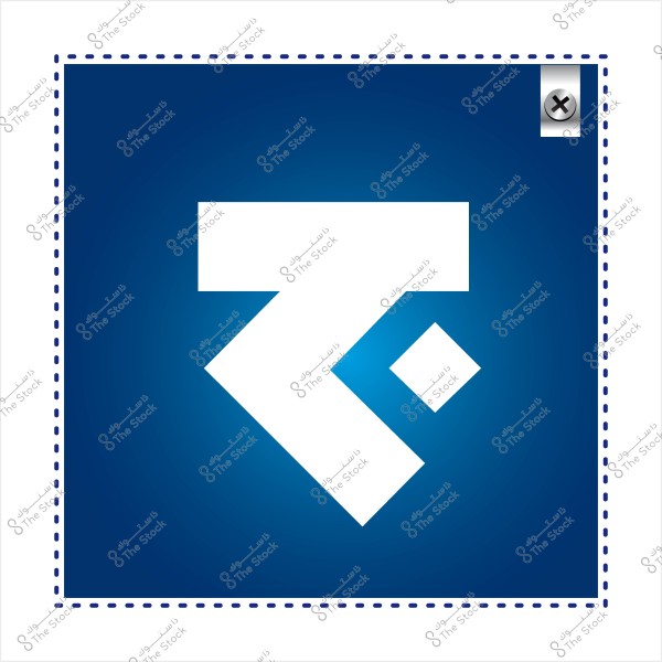 تصميم شعار حديث مع أشكال هندسية باللونين الأبيض والأزرق